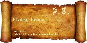 Hlatky Bence névjegykártya