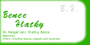 bence hlatky business card